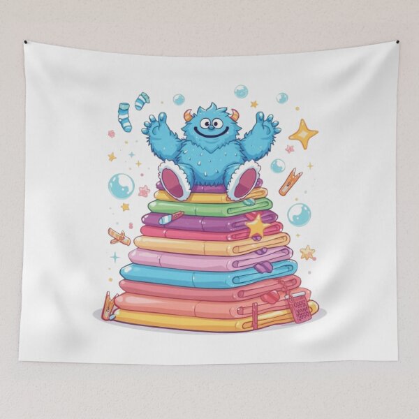 Item preview, Laundry Monster | Adorable Chore Monster Kawaii Sticker designed and sold by Stylestickers55.