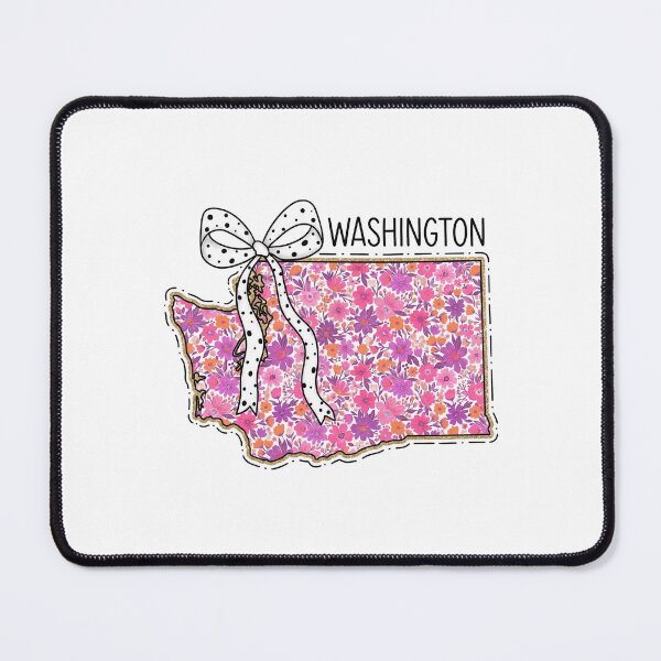 Item preview, Cute Washington Floral Map Graphic Coquette Bow Design designed and sold by Paper Drip.