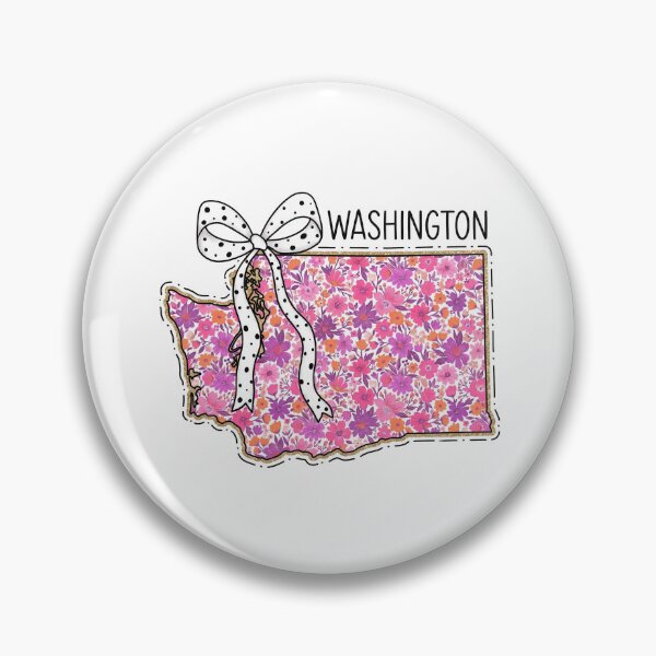 Item preview, Cute Washington Floral Map Graphic Coquette Bow Design designed and sold by Paper Drip.