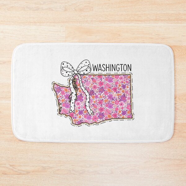Item preview, Cute Washington Floral Map Graphic Coquette Bow Design designed and sold by Paper Drip.