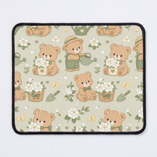 Item preview, Teddy Bear Gardenia Garden Pattern designed and sold by Soft Berry Studio.