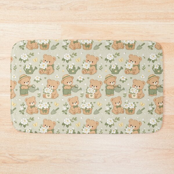 Item preview, Teddy Bear Gardenia Garden Pattern designed and sold by Soft Berry Studio.