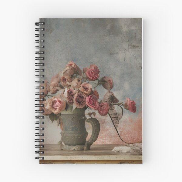 Item preview, Vintage Still Life of Dried Roses in an Antique Vase with Textured Grunge Background designed and sold by oleend.