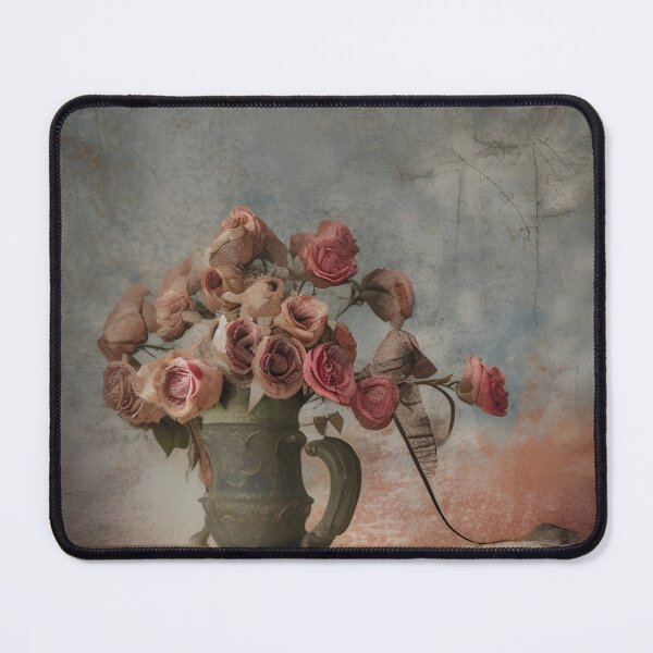 Item preview, Vintage Still Life of Dried Roses in an Antique Vase with Textured Grunge Background designed and sold by oleend.