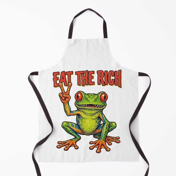 Item preview, Eat The Rich Green Tree Frog Peace Sign Retro designed and sold by TeeARTHY.