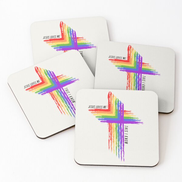Artikelvorschau, Jesus liebt mich – LGBTQ-Regenbogenkreuz entworfen und verkauft von AWorthyLove.
