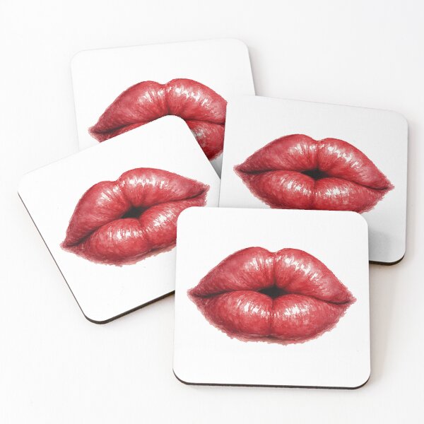 Item preview, Bold Watercolor Red Lips – Glamorous Kiss Fashion Illustration designed and sold by FernLiz.
