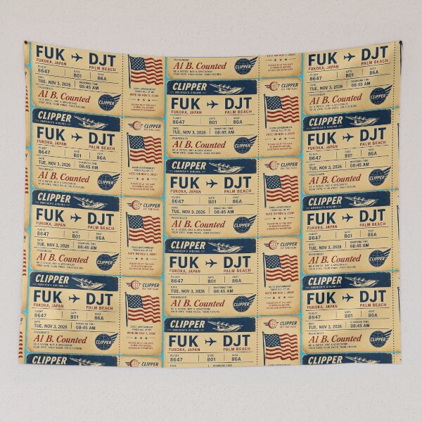 Item preview, ✈️ FUK → DJT Boarding Pass - LAST CALL FOR DEMOCRACY COLLECTION ✈️ - Vintage Classic Clipper - Passenger Al B. Counted designed and sold by WheelieGdArt.