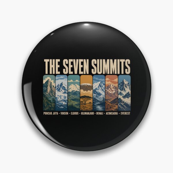Item preview, Seven Summits Mountain Landmarks Illustration Vintage designed and sold by KrisSidDesigns.