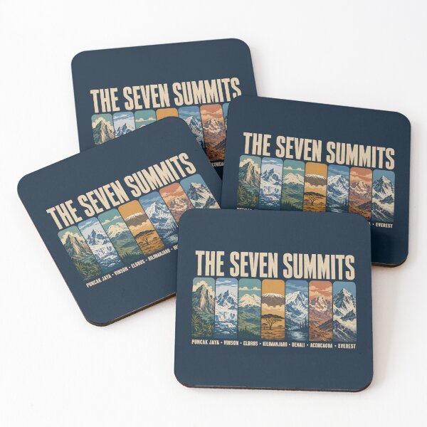Item preview, Seven Summits Mountain Landmarks Illustration Vintage designed and sold by KrisSidDesigns.
