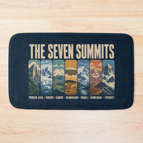 Item preview, Seven Summits Mountain Landmarks Illustration Vintage designed and sold by KrisSidDesigns.