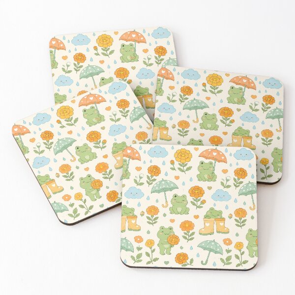 Item preview, Frog Marigold Rain Garden Pattern designed and sold by Soft Berry Studio.