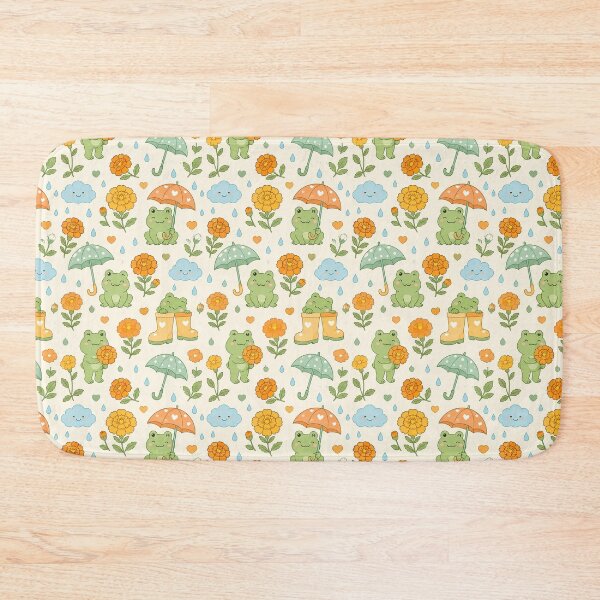 Item preview, Frog Marigold Rain Garden Pattern designed and sold by Soft Berry Studio.