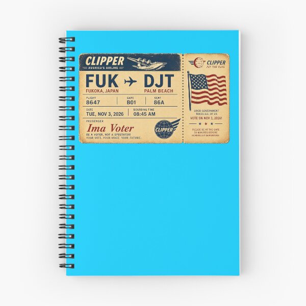 Item preview, ✈️ FUK → DJT Boarding Pass - LAST CALL FOR DEMOCRACY COLLECTION ✈️ - Vintage Classic Clipper - Passenger Ima Voter designed and sold by WheelieGdArt.