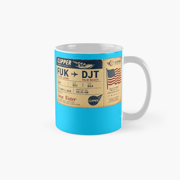 Item preview, ✈️ FUK → DJT Boarding Pass - LAST CALL FOR DEMOCRACY COLLECTION ✈️ - Vintage Classic Clipper - Passenger Ima Voter designed and sold by WheelieGdArt.