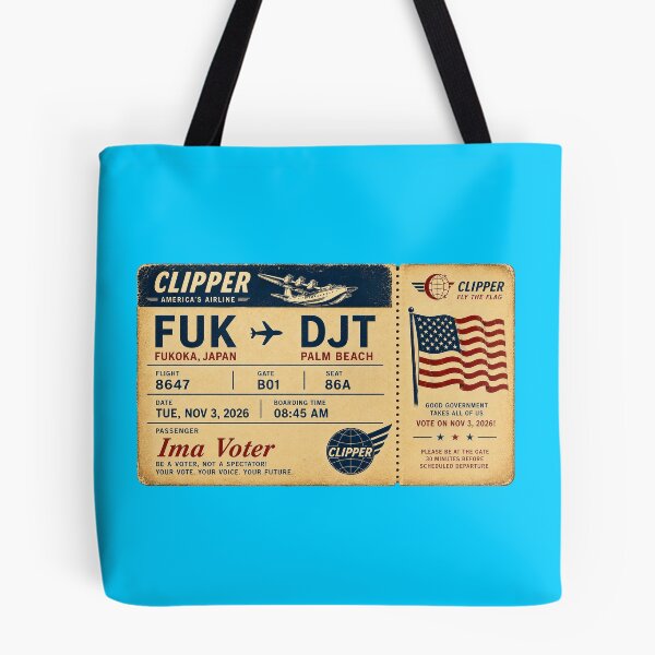 Item preview, ✈️ FUK → DJT Boarding Pass - LAST CALL FOR DEMOCRACY COLLECTION ✈️ - Vintage Classic Clipper - Passenger Ima Voter designed and sold by WheelieGdArt.
