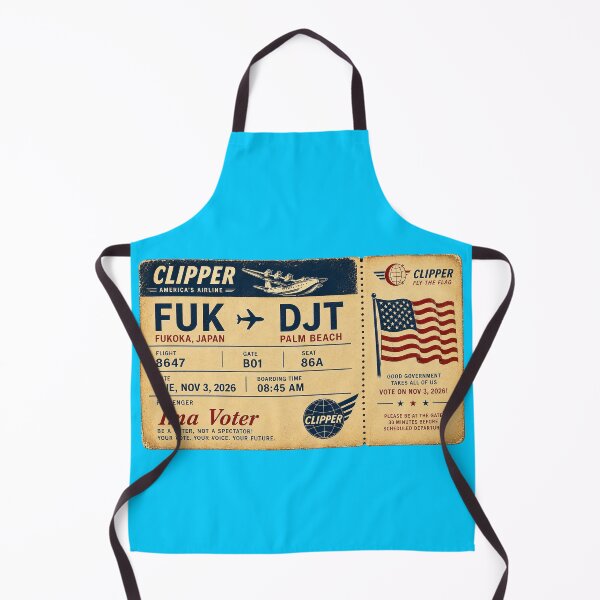 Item preview, ✈️ FUK → DJT Boarding Pass - LAST CALL FOR DEMOCRACY COLLECTION ✈️ - Vintage Classic Clipper - Passenger Ima Voter designed and sold by WheelieGdArt.