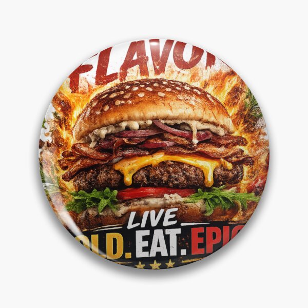 Item preview, Built For Flavor: Gourmet Herbs Fire Cheeseburger Live Bold Eat Epic designed and sold by irfanshikh.