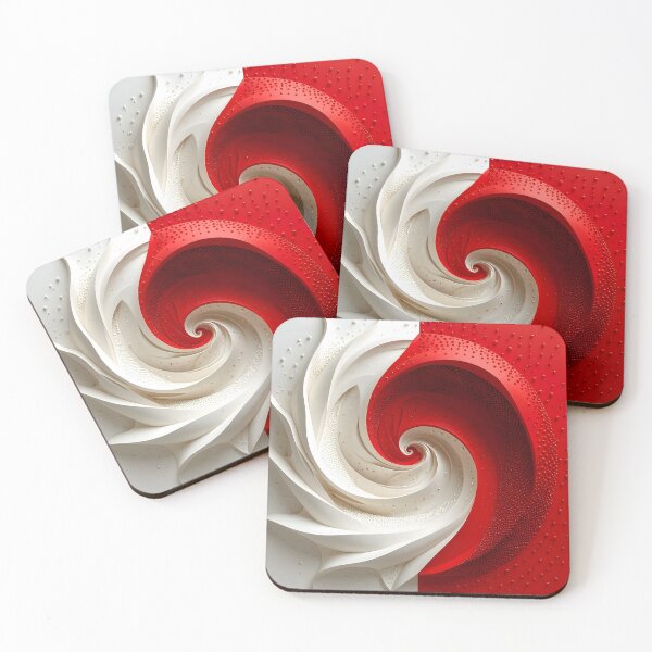 Item preview, Elegant Red and White Spiral designed and sold by Vicky Brago-Mitchell®.