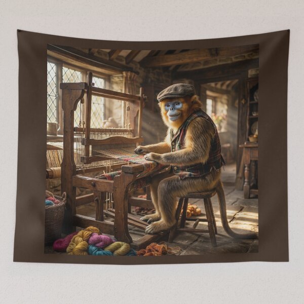 Item preview, Golden Snub-Nosed Monkey Weaver in His Cozy Cottage  designed and sold by Tridentulus.