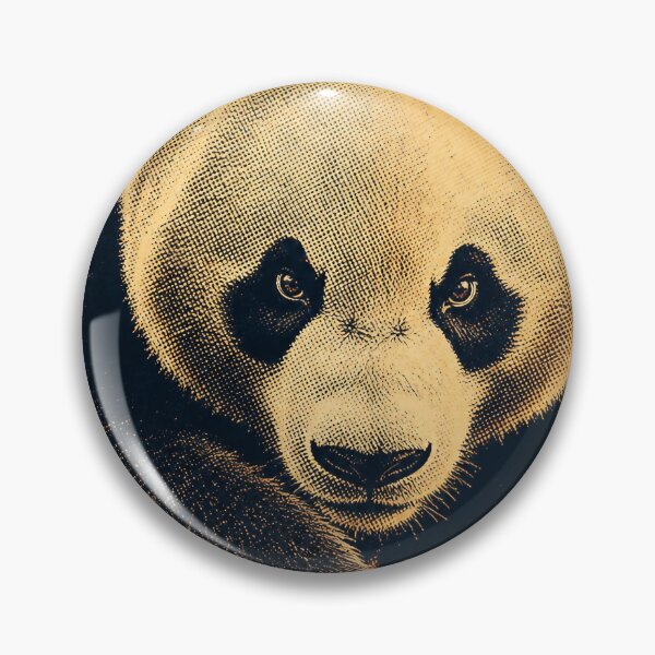 Item preview, Retro Panda Portrait – Vintage Halftone Wildlife Illustration designed and sold by Jandedan.