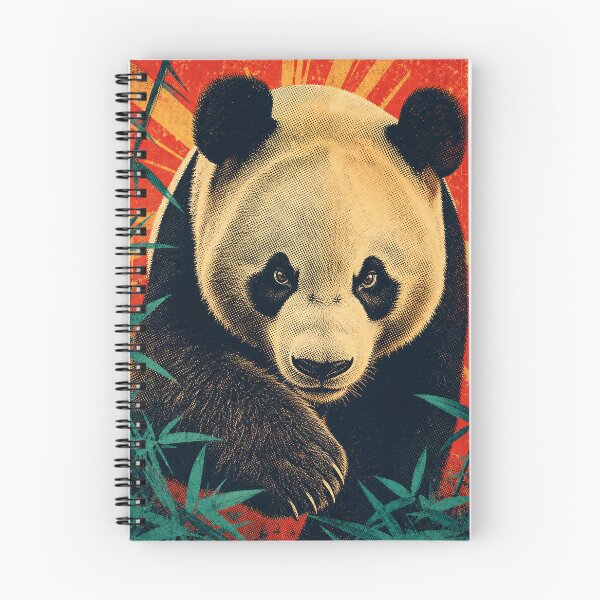 Item preview, Retro Panda Portrait – Vintage Halftone Wildlife Illustration designed and sold by Jandedan.