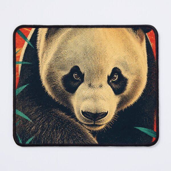 Item preview, Retro Panda Portrait – Vintage Halftone Wildlife Illustration designed and sold by Jandedan.