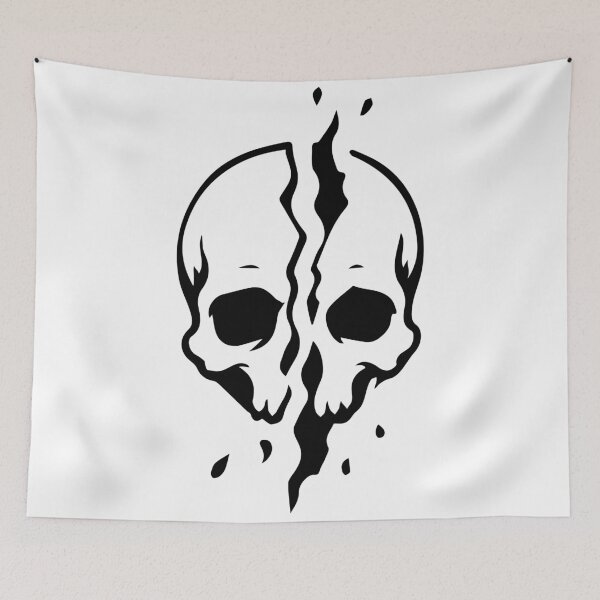 Item preview, Split Lightning Skull Tattoo designed and sold by villacruz.