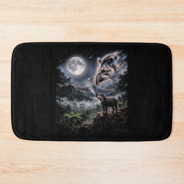 Item preview, Mystical Tapir Howling At Moon Jungle Moon Cosmic Wildlife designed and sold by d247.