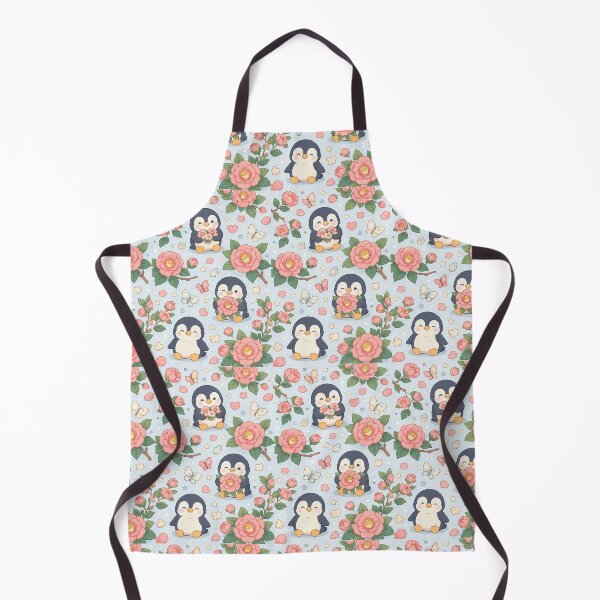 Item preview, Penguin Camellia Garden Pattern designed and sold by Soft Berry Studio.