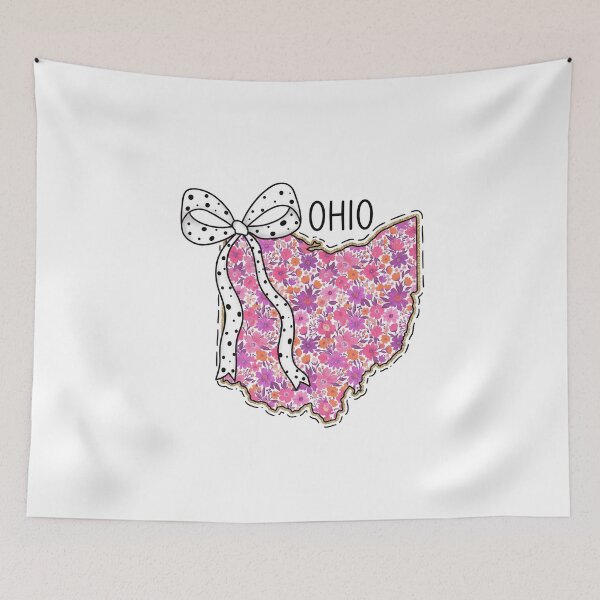 Artikelvorschau, Niedliches Ohio-Blumenkarten-Grafikdesign mit koketter Schleife entworfen und verkauft von Paper Drip.