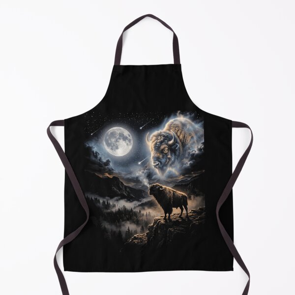 Item preview, Bison Howling At Moon Spirit Animal Night Landscape designed and sold by d247.