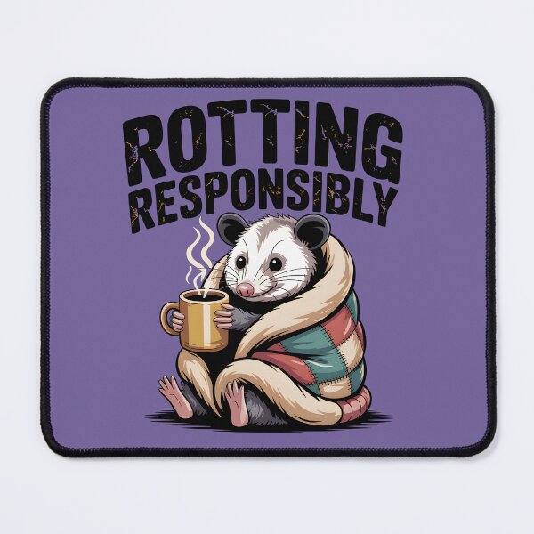Item preview, Rotting Responsibly Cute Opossum Cozy Coffee Shirt designed and sold by Raw Tigers.