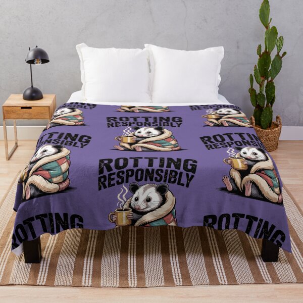 Item preview, Rotting Responsibly Cute Opossum Cozy Coffee Shirt designed and sold by Raw Tigers.