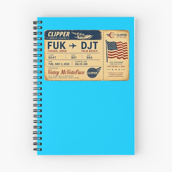 Item preview, ✈️ FUK → DJT Boarding Pass - LAST CALL FOR DEMOCRACY COLLECTION ✈️ - Vintage Classic Clipper - Passenger Votey McVoteFace designed and sold by WheelieGdArt.