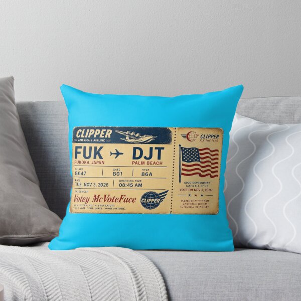 Item preview, ✈️ FUK → DJT Boarding Pass - LAST CALL FOR DEMOCRACY COLLECTION ✈️ - Vintage Classic Clipper - Passenger Votey McVoteFace designed and sold by WheelieGdArt.