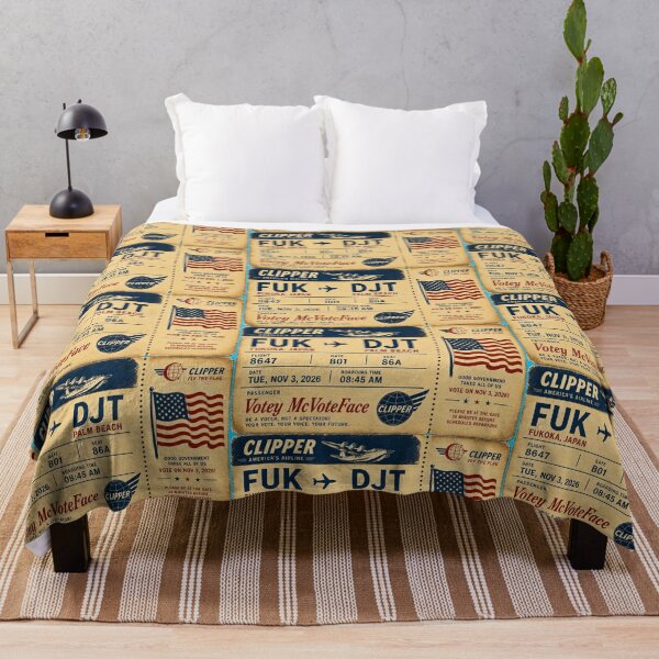 Item preview, ✈️ FUK → DJT Boarding Pass - LAST CALL FOR DEMOCRACY COLLECTION ✈️ - Vintage Classic Clipper - Passenger Votey McVoteFace designed and sold by WheelieGdArt.