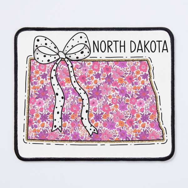 Item preview, Cute North Dakota Floral Map Graphic Coquette Bow Design designed and sold by Paper Drip.