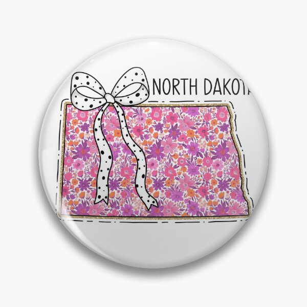 Item preview, Cute North Dakota Floral Map Graphic Coquette Bow Design designed and sold by Paper Drip.