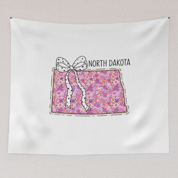 Item preview, Cute North Dakota Floral Map Graphic Coquette Bow Design designed and sold by Paper Drip.