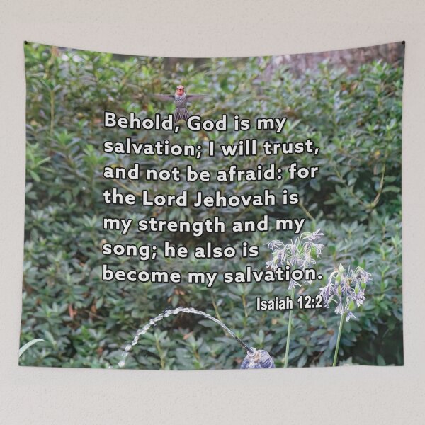 Item preview, Isaiah 12:2 God Is My Salvation - Hummingbird Photograph designed and sold by InsprtnlArtbyDP.