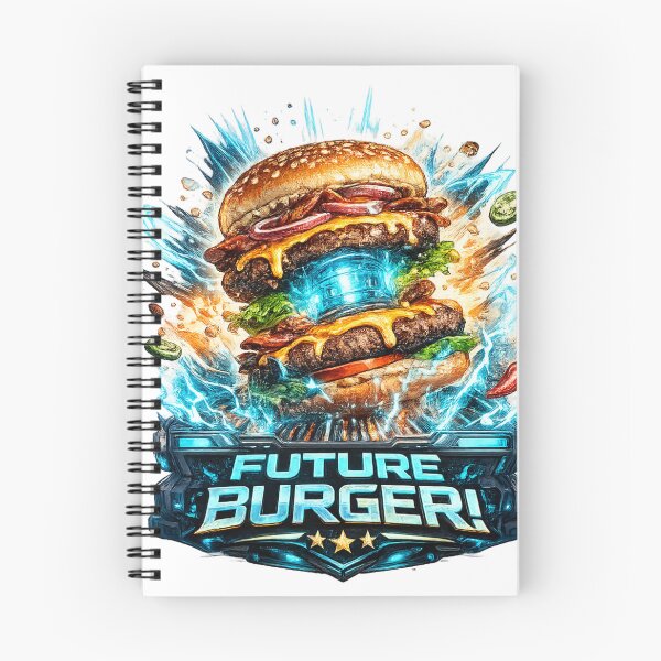 Item preview, Future Burger: Cyberpunk Tech Neon Blue Sci-Fi Design designed and sold by irfanshikh.