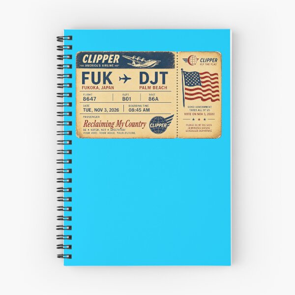 Item preview, ✈️ FUK → DJT Boarding Pass - LAST CALL FOR DEMOCRACY COLLECTION ✈️ - Vintage Classic Clipper - Passenger Reclaiming My Country designed and sold by WheelieGdArt.