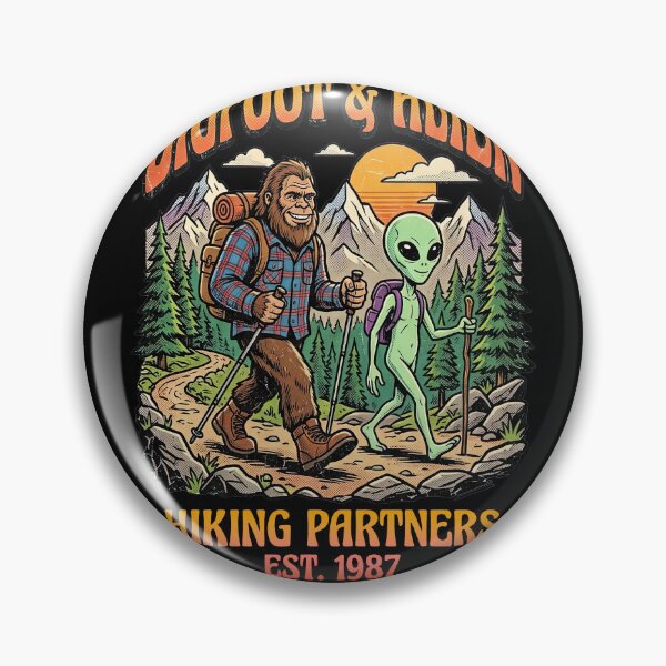 Item preview, Bigfoot And Alien Hiking Partners Vintage National Park designed and sold by TeeARTHY.