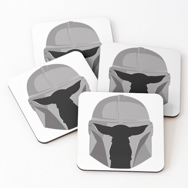 Item preview, Mandalorian Helmet & Grogu | Adorable Star Wars Character | Modern Sci-Fi Artwork designed and sold by GeekMix.