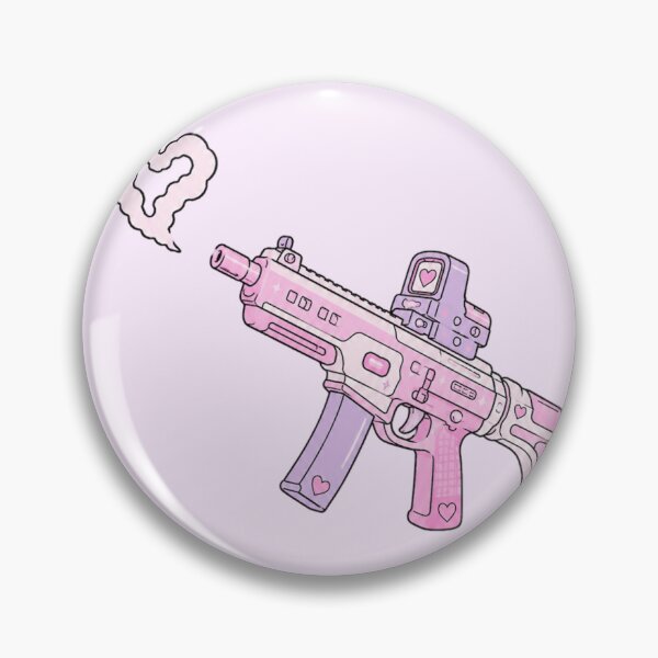 Item preview, Pastel Pink Kawaii Gaming SMG with Heart Smoke | Cute Gamer Aesthetic designed and sold by Mypixieart.