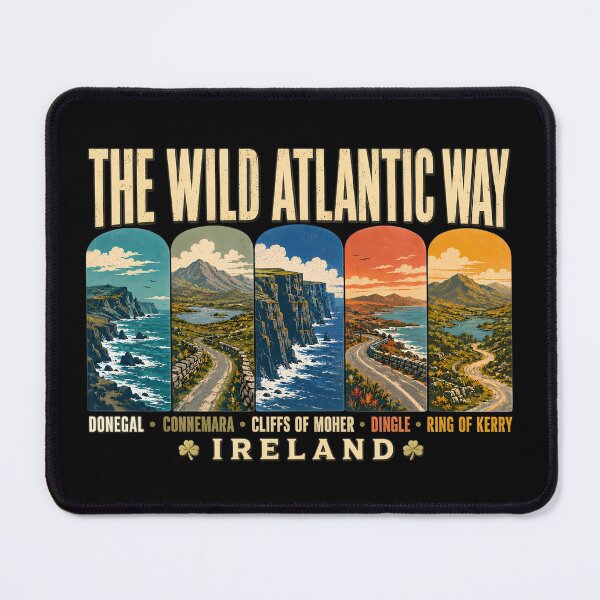 Item preview, Wild Atlantic Way Ireland Landmarks Illustration Vintage designed and sold by KrisSidDesigns.