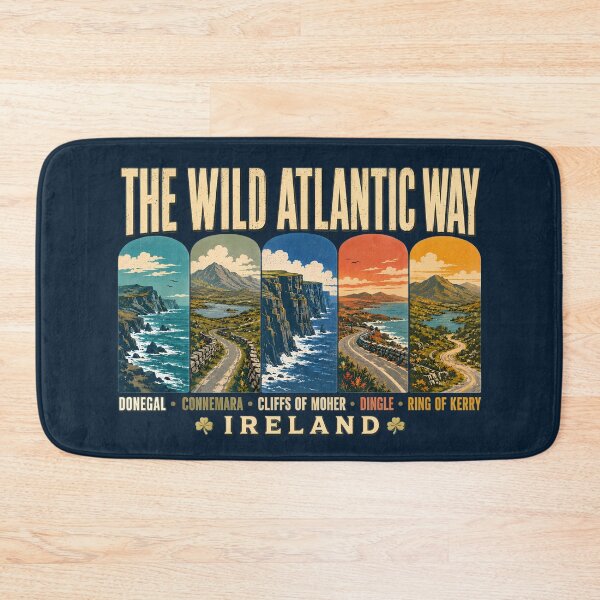 Item preview, Wild Atlantic Way Ireland Landmarks Illustration Vintage designed and sold by KrisSidDesigns.