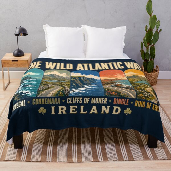 Item preview, Wild Atlantic Way Ireland Landmarks Illustration Vintage designed and sold by KrisSidDesigns.