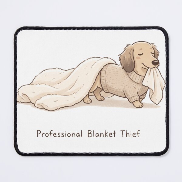 Item preview, Professional Blanket Thief Funny Dachshund Dragging Blanket designed and sold by jgoteiner.